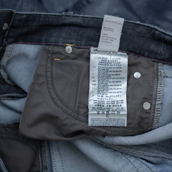 Diesel Grupee Women’s Jeans 26x32 Super Slim Skinny Low Rise Blue Coated Denim - Picture 11 of 14